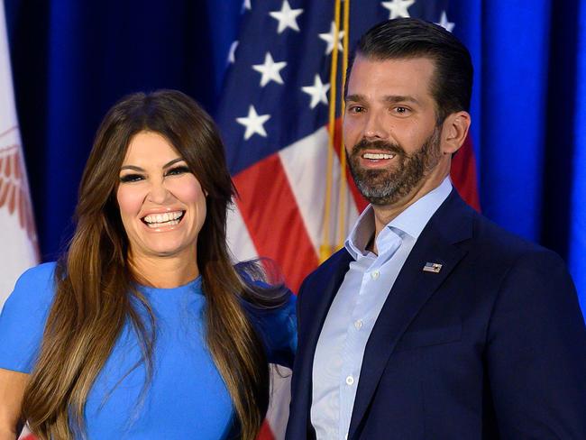 Donald Trump Jr, with girlfriend Kimberly Guilfoyle, will address the convention. Picture: AFP