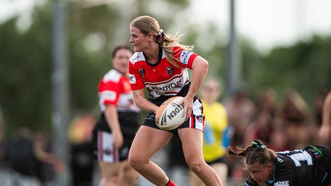 Meg Clohesy playing for the Litchfield Bears in Round 1 of the 2024 NRL NT season. Picture: Pema Tamang Pakhrin