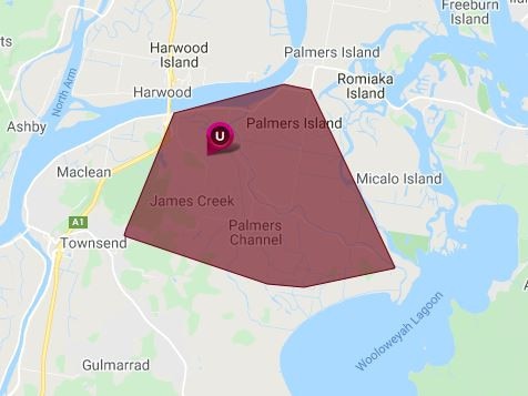 Power has been cut to over 200 homes across Palmers Island, James Creek, and surrounding areas following a single vehicle collision this afternoon on Yamba Road. Photo: Essential Energy