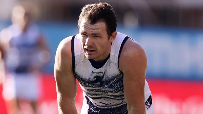 Patrick Dangerfield’s troublesome calf has ruled him out again. Photo by Michael Klein