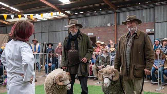 Miranda Richardson, Michael Caton and Sam Neill in Rams. Photograph by David Dare Parker