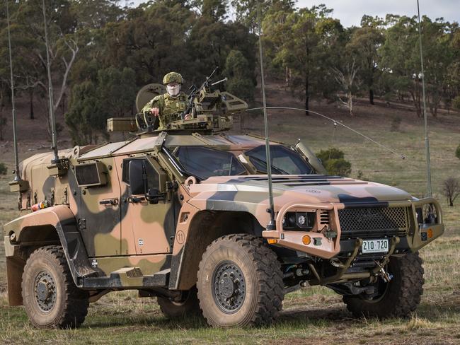 An Australian Army Hawkei Protected Mobility Vehicle – Light, on display during Exercise Chong Ju at Puckapunyal training area, Victoria, on 16 May 2018. *** Local Caption *** Exercise Chong Ju is an annual live-fire training exercise conducted at the Australian Army’s Combined Arms Training Centre at Puckapunyal training area in northern Victoria to showcase capabilities to Army’s next generation of combat leaders.   Exercise Chong Ju 2018 included demonstrations from the M1A1 Abrams tank, ASLAV (Australian Light Armoured Vehicle), M113 armoured personnel carriers, 81mm mortars and M777 155mm howitzer artillery piece. Static displays of Land 400 CRV Boxer, Bushmaster Protected Mobility Vehicles, Hawkei Protected Mobility Vehicle – Light. Other capabilities on display will include the Tiger ARH, Unmanned Aerial Systems, Soldier Combat Ensemble, Battle Management System, as well as two Hawk 127 lead-in fighter aircraft from the Royal Australian Air Force.   Exercise Chong Ju is named after a battle in North Korea in 1950, when the 3rd Battalion, Royal Australian Regiment, supported by tanks and artillery, attacked and captured a large North Korean defensive line during their northward advance to the Yalu River.