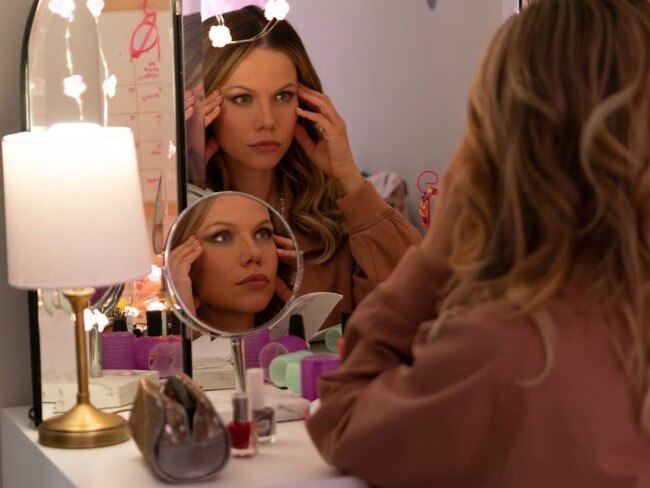 Tammin Sursok plays a suburban divorcée masquerading as her daughter in the film. Picture: Tubi