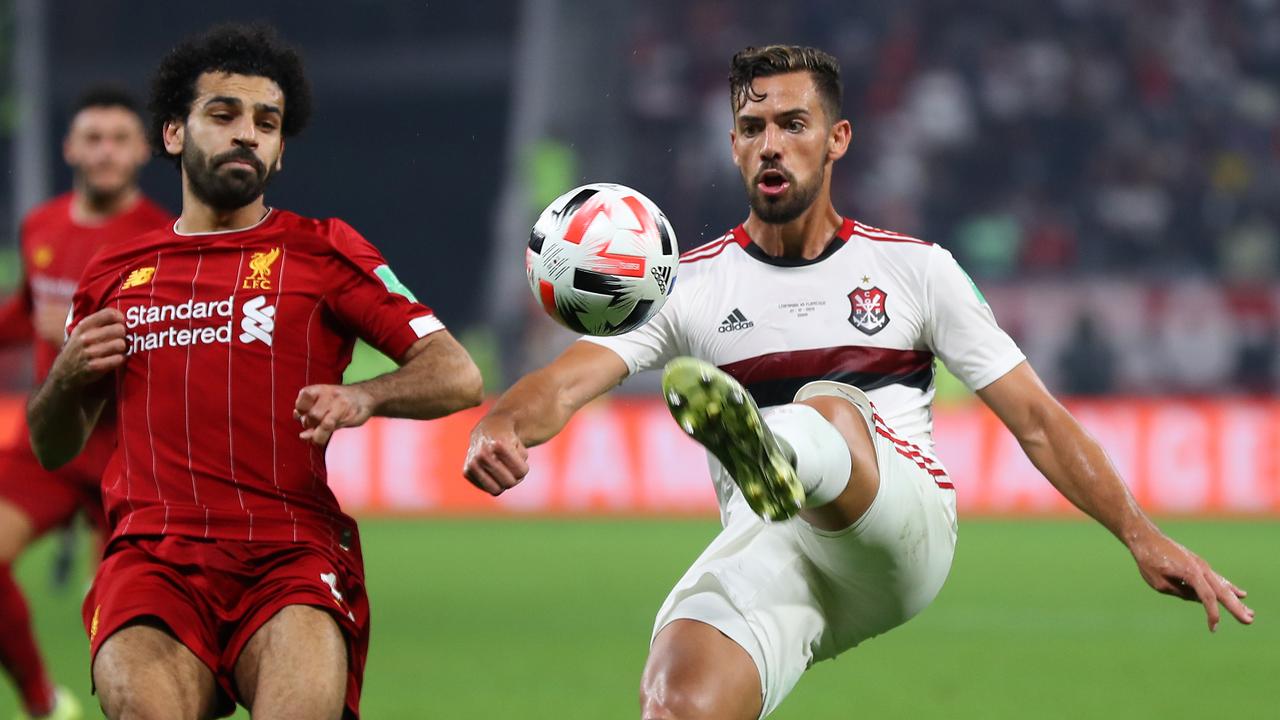 Pablo Mari plays against Liverpool. Photo by Francois Nel/Getty Images.