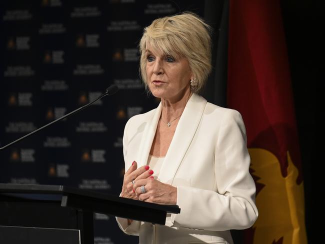 Julie Bishop delivering an address at The Australian National University in Canberra. Picture: NCA NewsWire / Martin Ollman