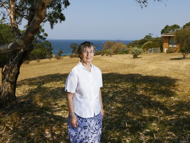 Sister Gabrielle Morgan at the site of the proposed affordable housing estate at Blackmans Bay. Picture: MATT THOMPSON