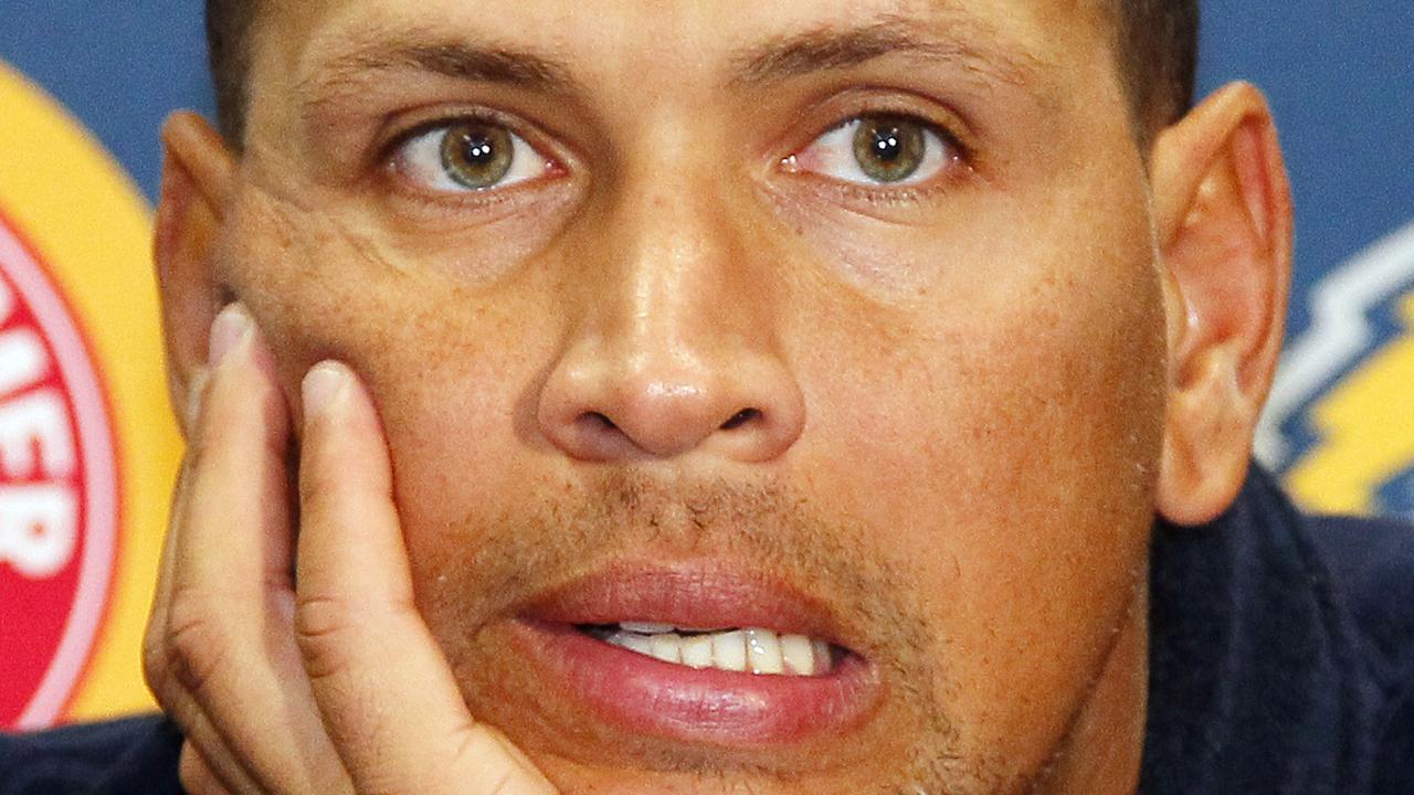 FILE - In this Aug. 2, 2013, file photo New York Yankees' Alex Rodriguez answers questions from the media at a news conference following a Class AA baseball game with the Trenton Thunder against the Reading Phillies in Trenton, N.J. Alex Rodriguez has issued a handwritten apology 