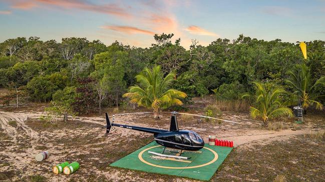 The helipad at Utingu, which can also be accessed by dirt road