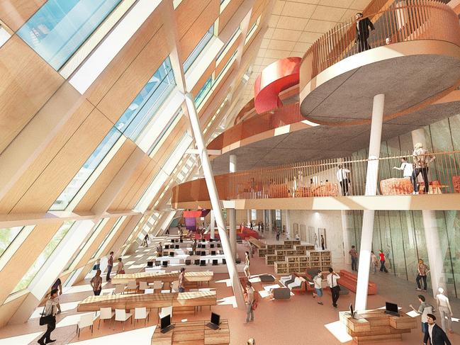 An artist’s impression of the proposed 32,000sqm, seven-level project at Charles Darwin University city campus, which is out for tender. Picture: Supplied