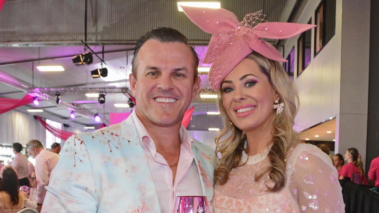 Travis and Elly McLean at Pink Ribbon Race Day in the Events Centre, GCTC Bundall. Pic: Regina King