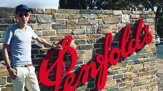 AG2r-La Mondiale’s Clement Chevrier in front of the Penfolds winery last year: PICTURE: Instagram