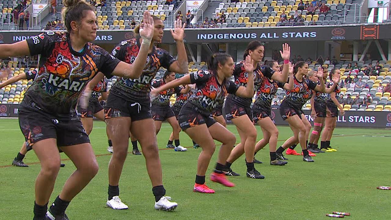 The Indigenous team doing their Unity Dance.