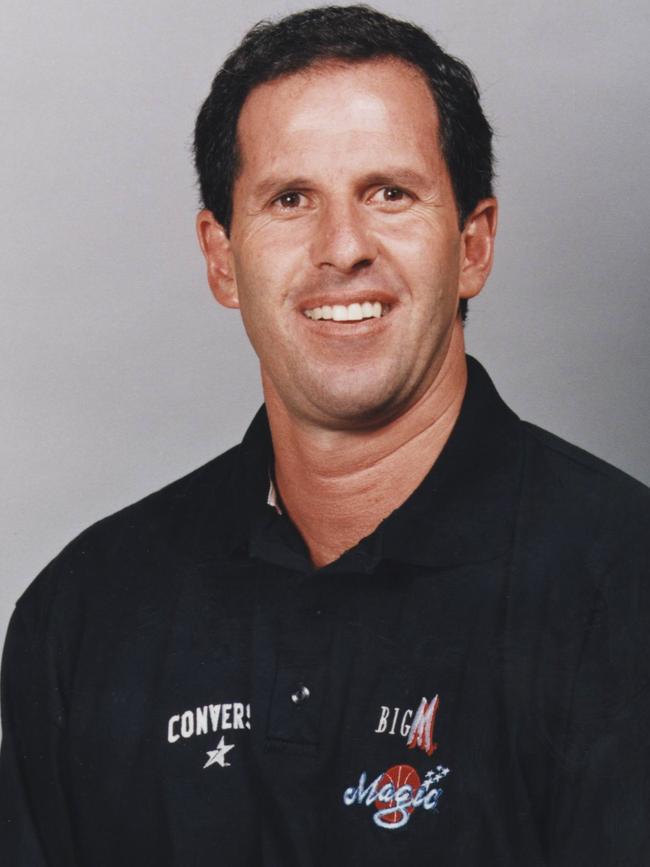 Goorjian, in 1996, when he coach the South East Melbourne Magic — Big M branding in tow.