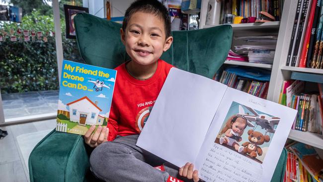 Launch of the 2024 Short Story competition for Kids News. Winner Everest Song, Grade 2 at Serpell Primary School, used a software program called Midjourney to create an image to accompany his short story. Picture: Jake Nowakowski