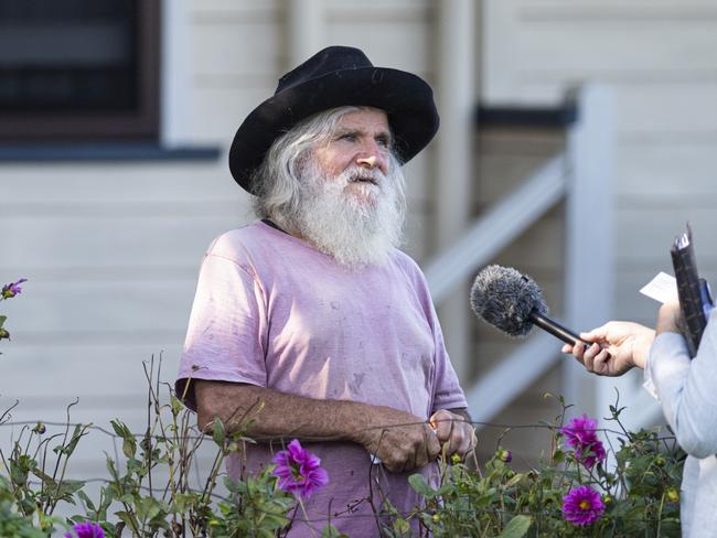 Joel Cauchi's father, Andrew Cauchi, speaks to media in the wake of Cauvhi’s deadly rampage. Picture: Kevin Farmer