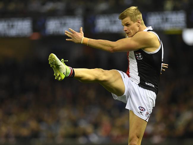 Modern AFL great Nick Riewoldt of the Saints is a graduate of All Saints. (AAP Image/Julian Smith)