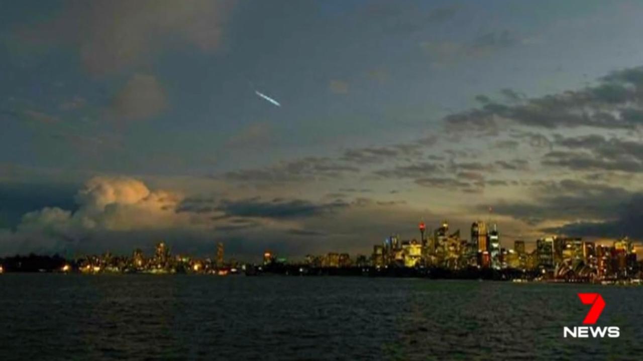 The meteor seen over Sydney on Thursday morning. Picture: Channel 7