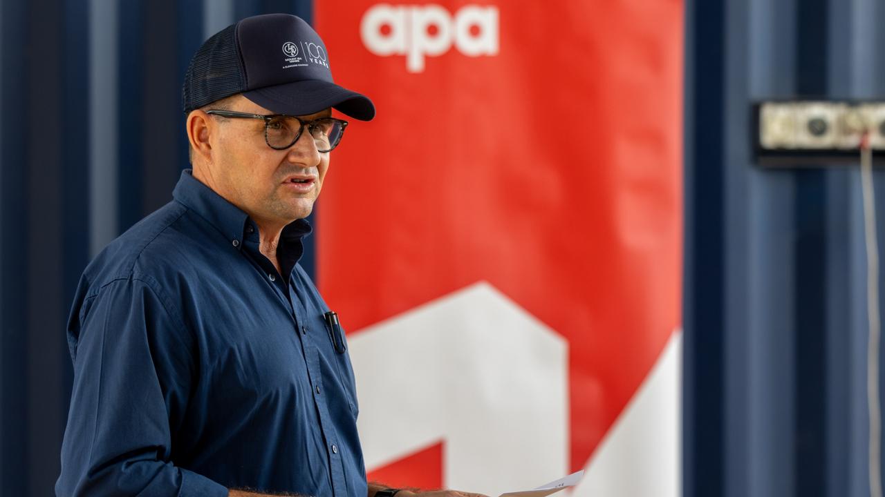 Glencore Zinc Assets Australia's chief operating officer Sam Strohmayr speaks at the Dugald River Solar Farm opening in Mount Isa. Picture: Supplied.