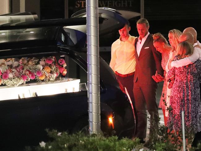 Jaimi Kenny’s family at her funeral last month. Picture: Liam Kidston