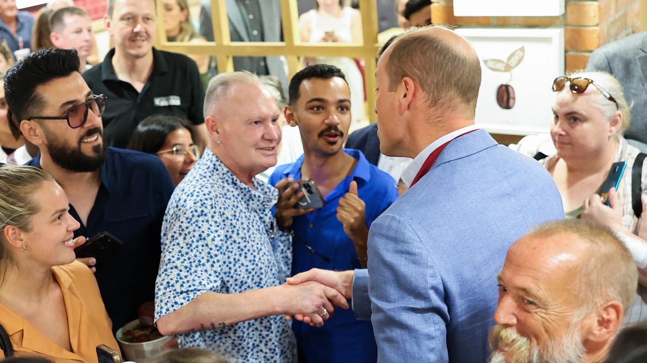 Prince William with Paul Gascoigne during a visit to Pret A Manger sandwich shop on Thursday. Picture: Chris Jackson/Getty Images