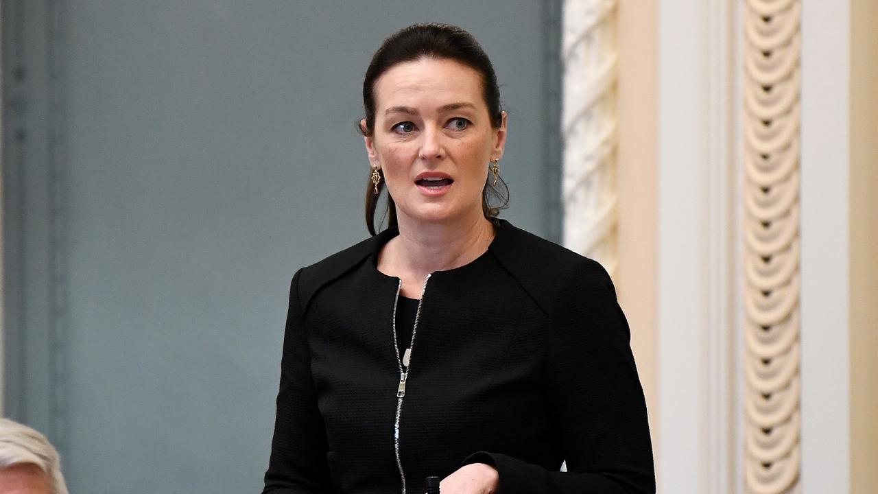 Queensland Minister for Children and Youth Justice Leanne Linard speaks during Question Time at Parliament House. Picture: NCA NewsWire/Dan Peled.