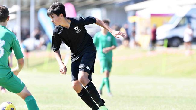 Football Queensland Community Cup carnival, Maroochydore. U13 boys, Sunshine Coast V Metro North. Picture: Patrick Woods.