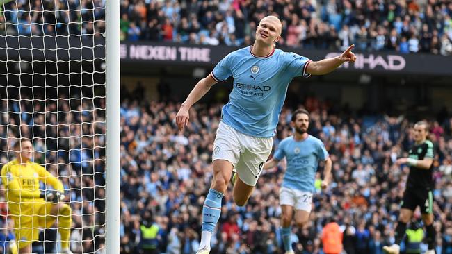 Erling Haaland of Manchester City. (Photo by Michael Regan/Getty Images)