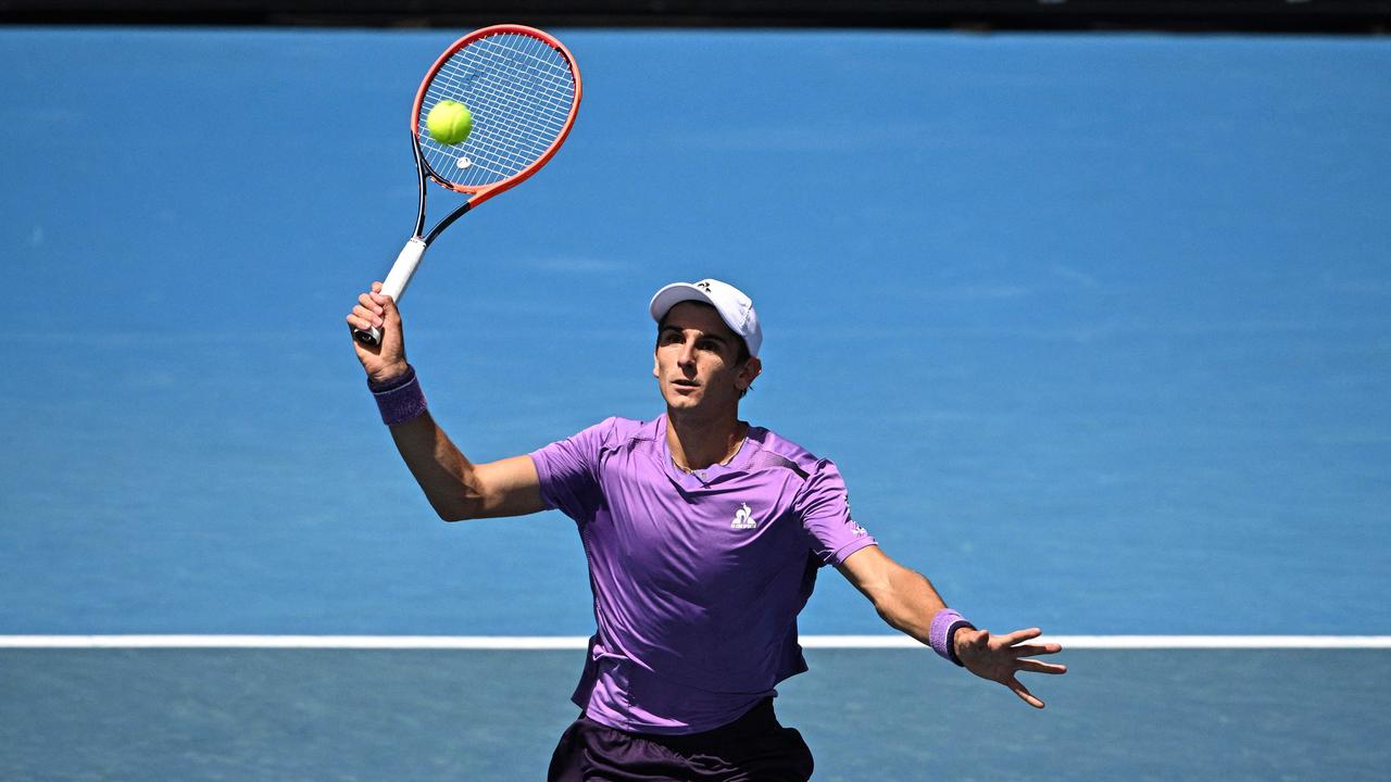 Italy's Matteo Arnaldi took a tight first set from Australia’s Adam Walton. Picture: AFP