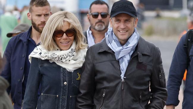 Emmanuel and Brigitte Macron at Le Touquet-Paris-Plage. Picture: AFP.