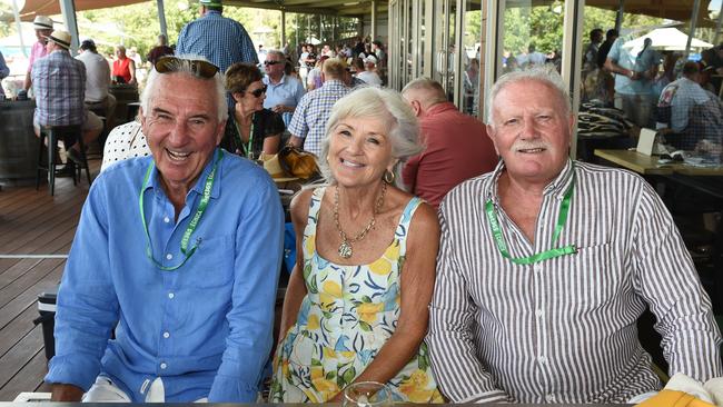 Russell Rowe, Robyn Lynton and Studhan Lynton at Moama Bowling Club Echuca Cup. Picture: David Smith