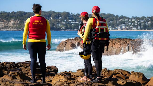 Surf rescue teams search for Luca Bennett at North Avoca. Picture: NewsWire/Tom Parrish