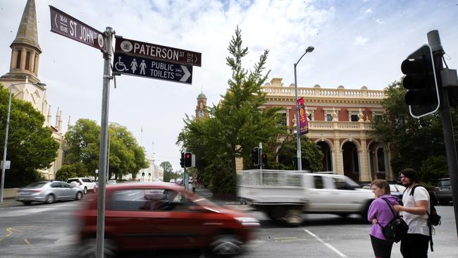 The intersection of St John and Paterson streets, where the fatal crash occurred. Picture: CHRIS KIDD