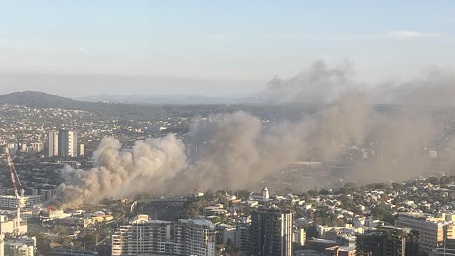 A large fire has broken out in the city.