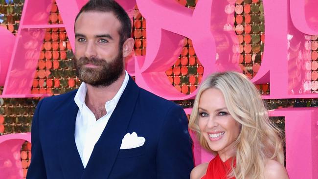 United front: Kylie Minogue and Joshua Sasse are pro-same sex marriage for Australians. (Photo by Gareth Cattermole/Getty Images)