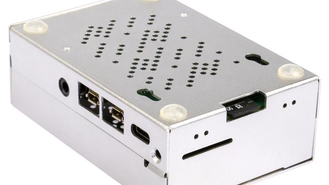 Raspberry Pi 4B computer in its case