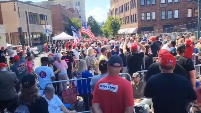 Trump Supporters Cheer at Asheville Rally