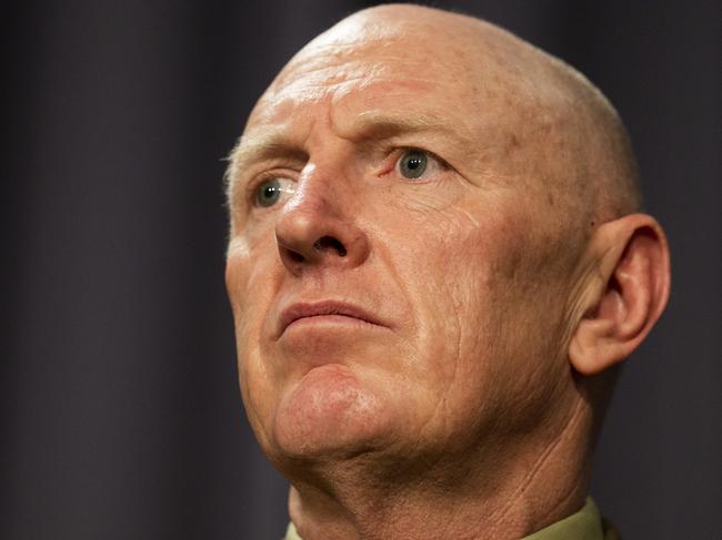 Lieutenant General John Frewen concedes the ad is ‘confronting’ but says it will ‘rally’ Australians to get vaccinated. Picture: Martin Ollman / NCA NewsWire