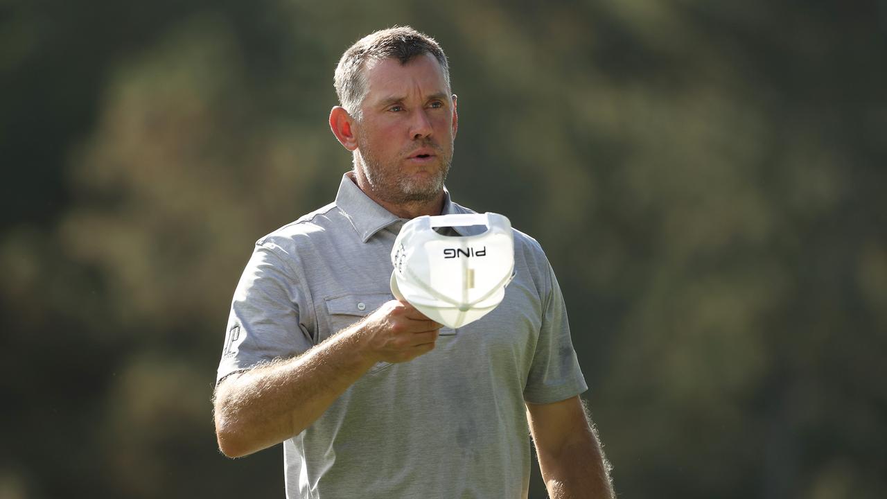 AUGUSTA, GEORGIA - NOVEMBER 12: Lee Westwood of England looks on during the first round of the Masters at Augusta National Golf Club on November 12, 2020 in Augusta, Georgia. (Photo by Patrick Smith/Getty Images)