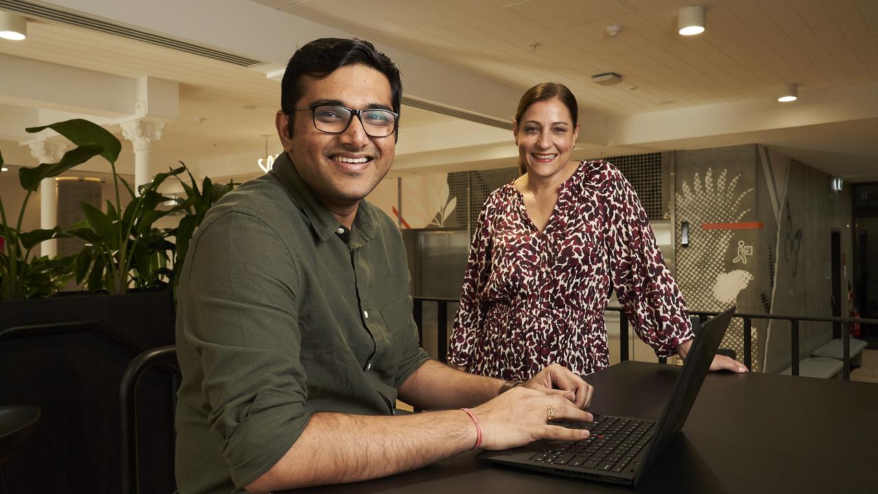 University graduate Shrihari Khanzode and The Switch general manager Belinda Henderson. Picture: Matt Loxton