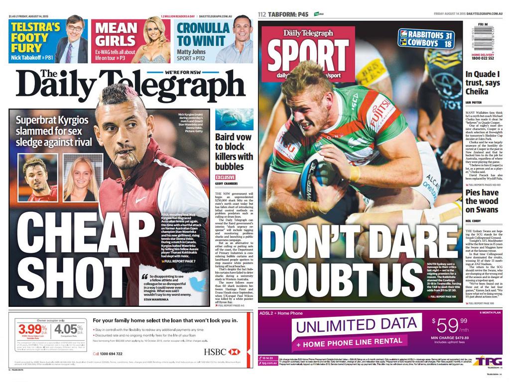 Our Daily And Sunday Telegraph Front Pages The Courier Mail 4809