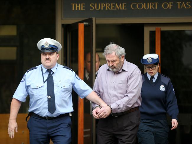 Klaus Neubert at the 2015 Supreme Court of Tasmania sentencing. Picture: PATRICK GEE