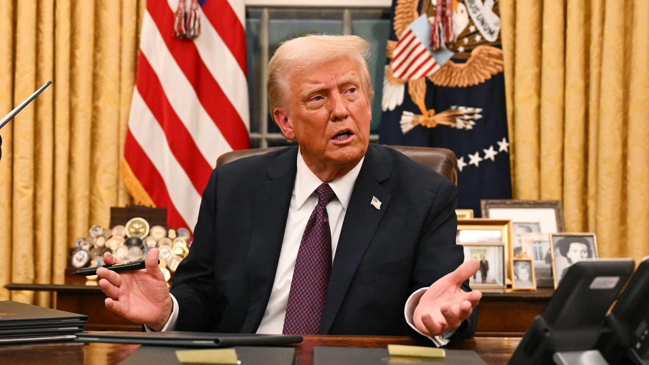 US President Donald Trump speaks to journalists about TikTok as he signs executive orders in the Oval Office of the White House in Washington, DC, on January 20, 2025. Picture: NewsWire / Jim WATSON / POOL / AFP