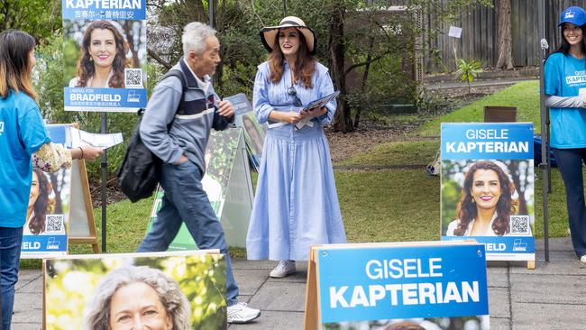 Gisele Kapterian for the seat of Bradfield was attempting to retain the blue ribbon seat for the Liberal Party. Picture: NewsWire / Jeremy Piper