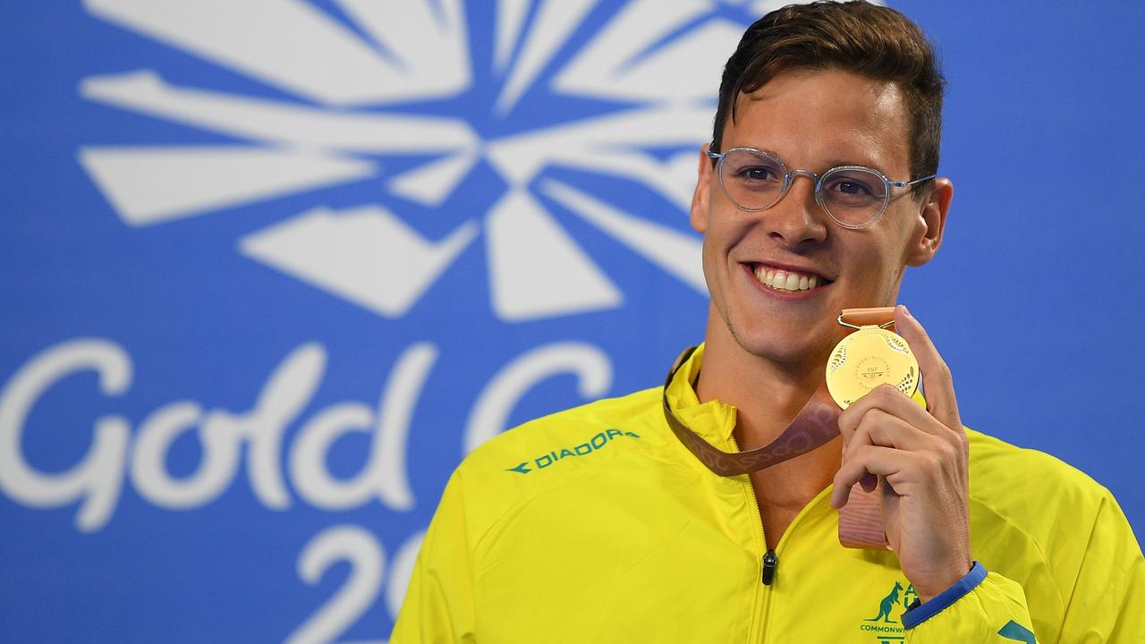 Mitch Larkin with his 200m individual medley gold medal.