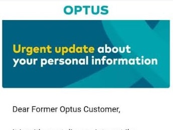 Some took issue with the ‘Dear Former Customer’ email being sent out by Optus. Picture: Supplied