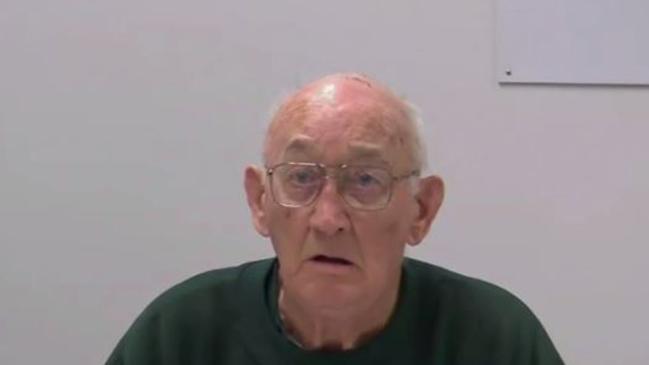 Disgraced priest Gerald Ridsdale giving evidence at the Royal Commission into child sexual abuse.