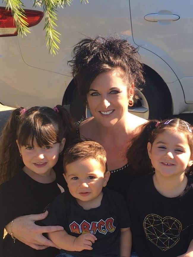 Sam with his mum and two older sisters, Abi and Erin.