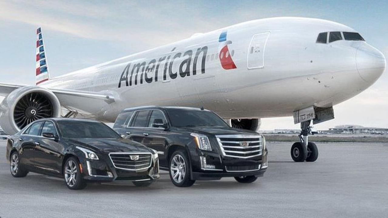 Unlike plebs like us, Hollywood stars are driven across the tarmac to the plane, which they board before anyone else. Picture: American Airlines