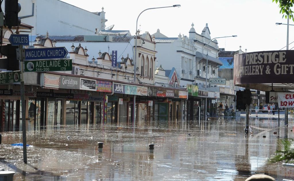 The flooded Maryborough CBD on Tuesday morning after major flooding. Photo: Robyne Cuerel / Fraser Coast Chronicle. Picture: Robyne Cuerel