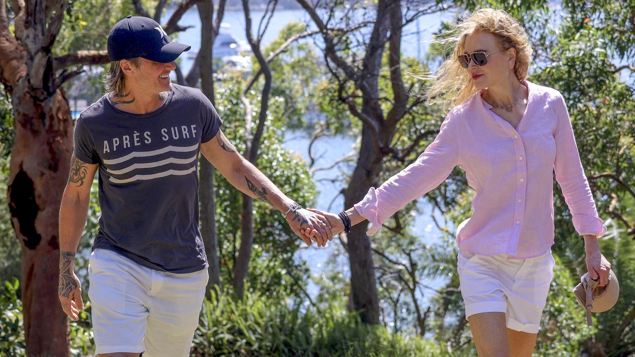 Nicole Kidman and Keith Urban appear to be loving life, pictured enjoying a romantic walk along the Sydney Harbour foreshore at North Sydney. Picture: MEDIA-MODE.COM